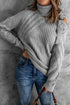 Strapped Cut Out Shoulder Turtleneck Sweater